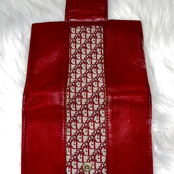 CHRISTIAN DIOR VINTAGE RED LEATHER WALLET - Picture 8 of 9